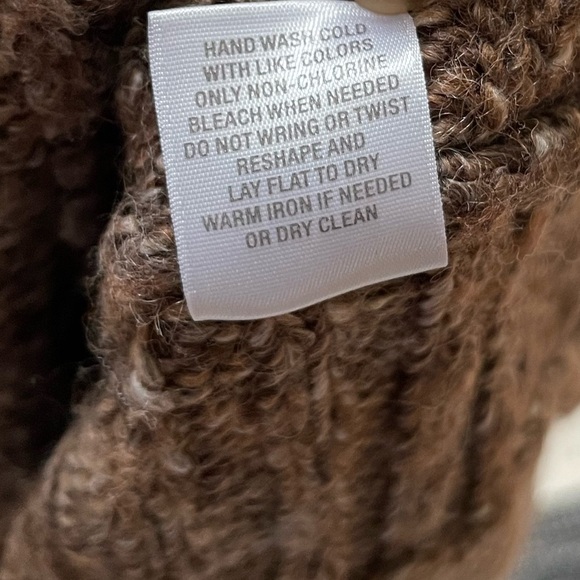 Dress‎ Barn Wool Blend Knit  Pullover Poncho Sweater in Brown Size: XL - Picture 5 of 9